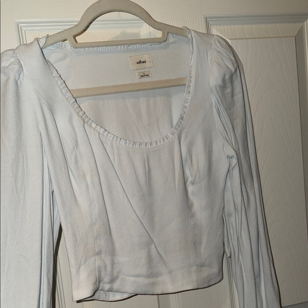 Aritzia Wilfred Soft White Long Sleeve Blouse